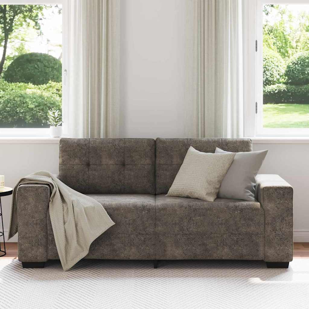 Loveseat Sofa with Cushion Dark grey Artificial Leather